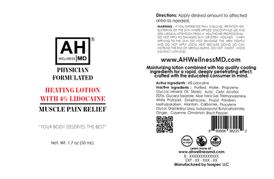 Muscle Pain Relief 4% Lidocaine Heating Lotion